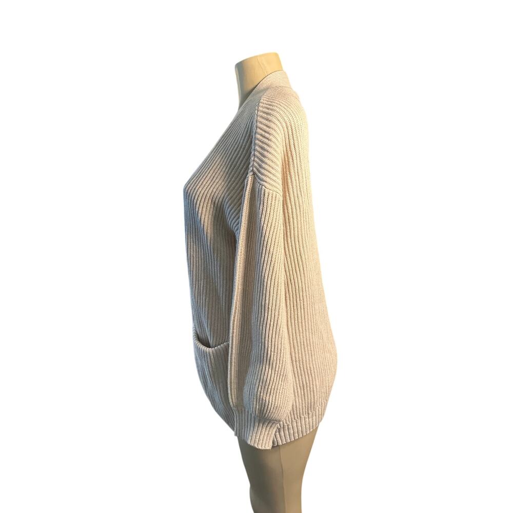 Women S Quince 100% Organic Cotton Oversized Cardigan Sweater Speckled Beige - Picture 4 of 7